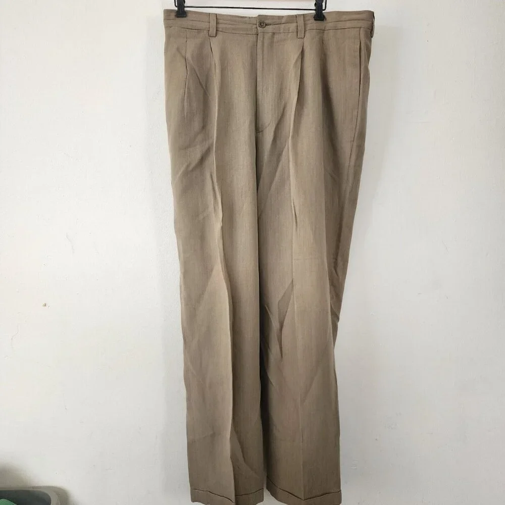 Banana Republic 38L Mens Pants Linen Wool Cotton Blend 35